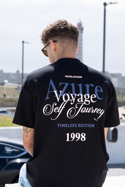 Azure Voyage Black T-shirt