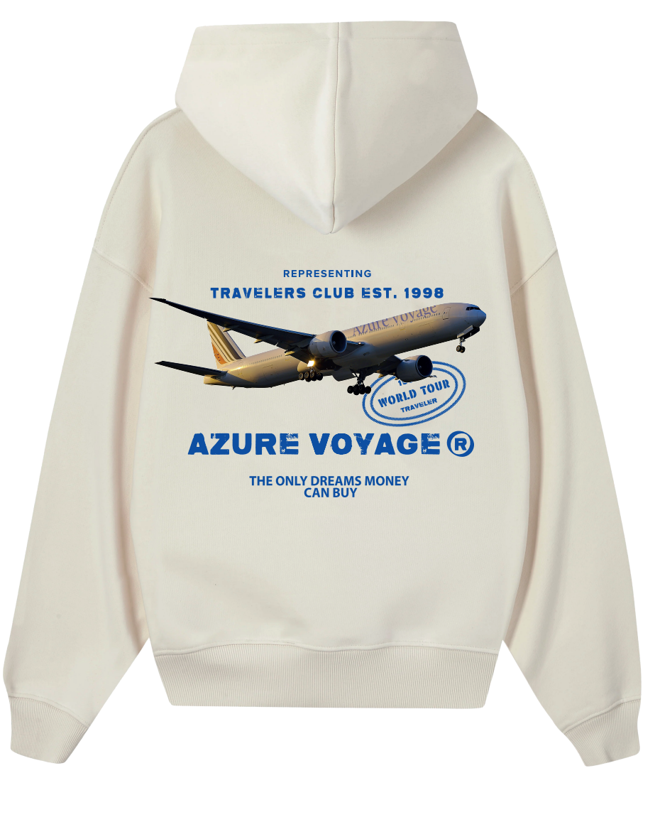 Azure Voyage Beige Hoodie