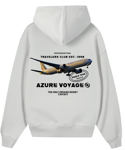 Azure Voyage White Hoodie