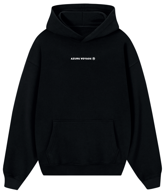 Azure Voyage Black Hoodie