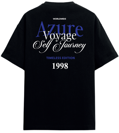 Azure Voyage Black T-shirt